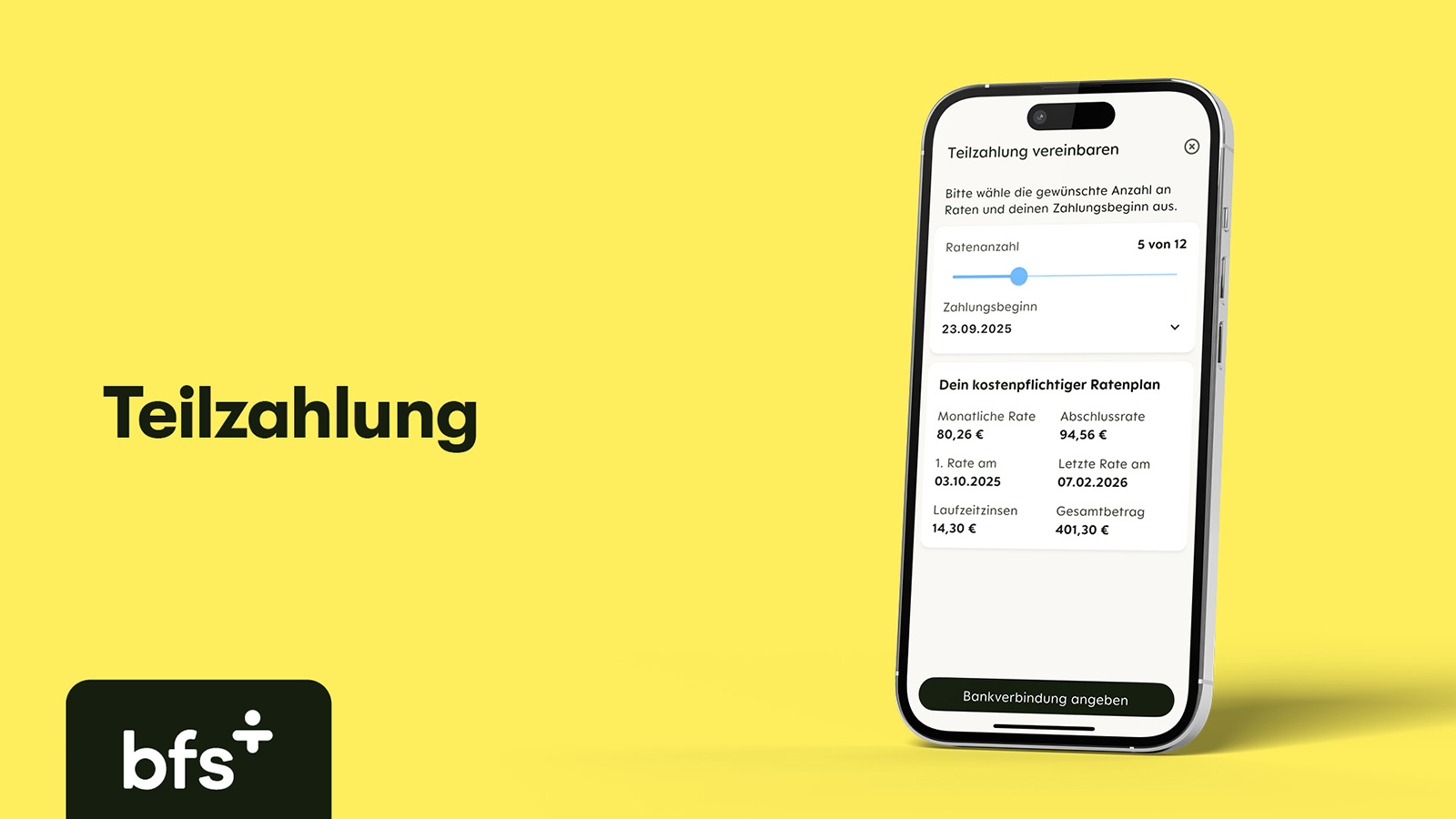 Bfs App - Teilzahlung